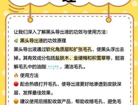 黑头导出液怎么用？这份详细说明书送给你！